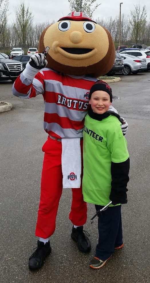 James with Brutus, Ohio State University Mascot