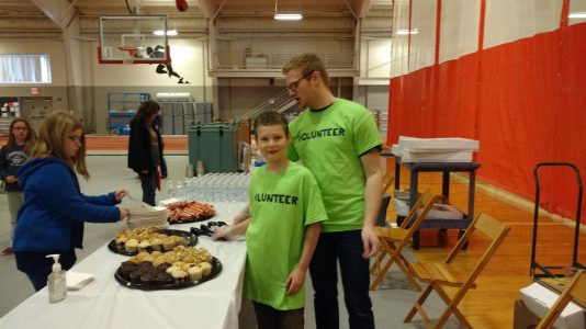 James and Austin serving walkers before the walk