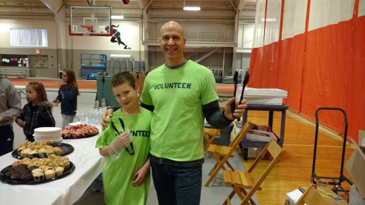 James and I at the food serving table