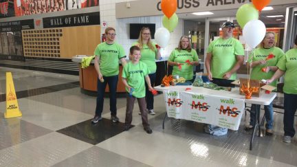 Austin & James welcoming walkers back from walk